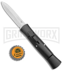 AKC 007 Concord Black OTF Automatic Knife - Satin Dagger -Akc Sales Store AKC 007 Concord Auto Black Satin Dagger BHQ 158279 jr bottlecap large