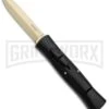 AKC 007 Concord Black OTF Automatic Knife - Dagger Gold Plain -Akc Sales Store AKC 007 Concord Dagger OTF Auto Black Gold BP 28946 jr large