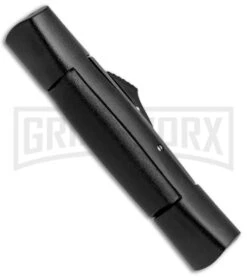 AKC 007 Concord Black OTF Automatic Knife - Dagger Gold Plain -Akc Sales Store AKC 007 Concord Dagger OTF Auto Black Gold BP 28946 jr side large