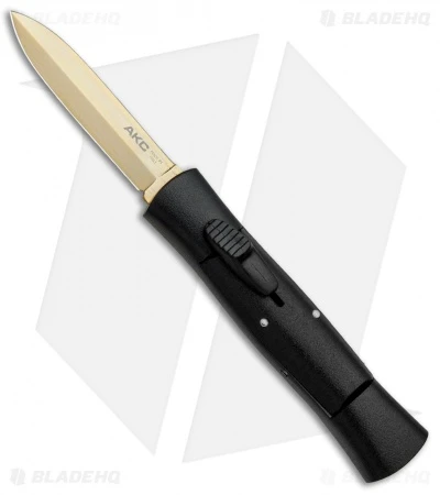 AKC 007 Concord Dagger OTF Automatic Knife Black (2.75" Gold) 3 AKC 007 Concord Dagger OTF Automatic Knife Black (2.75" Gold)