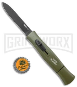 AKC 007 Concord NATO Military OD Green OTF Automatic Knife - Black Flat -Akc Sales Store AKC 007 Concord NATO Military OTF Auto Green Black Flat BHQ 138956 jr bottlecap large