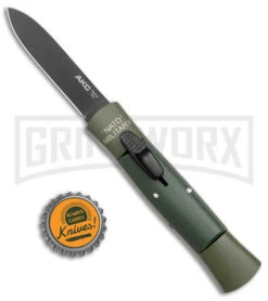 AKC 007 Concord NATO Military Green OTF Automatic Knife - Black Flat -Akc Sales Store AKC 007 Concord NATO Military OTF Auto Green Black Flat BHQ 159710 jr bottlecap large