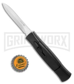 AKC 007 Concord Black OTF Automatic Knife - Dagger Satin -Akc Sales Store AKC 007 Concord OTF Automatic Dagger Knife Black 3 Satin BHQ 125257 LS Bottlecap jr large