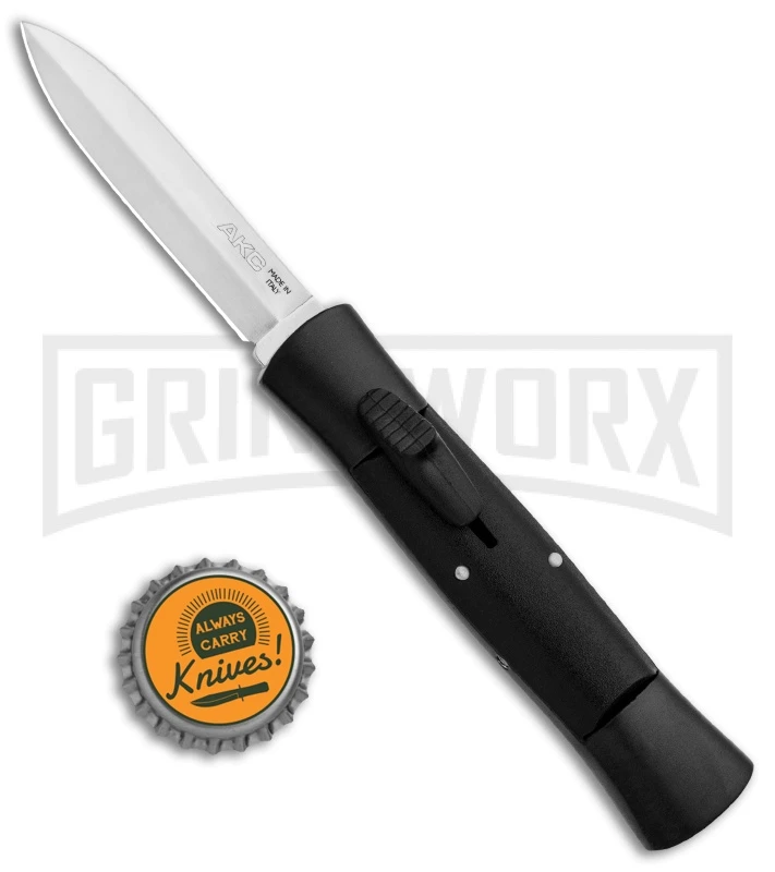 AKC Concord Black OTF Automatic Knife - Dagger Satin 6 AKC Concord Black OTF Automatic Knife - Dagger Satin - Image 4