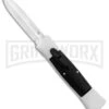 AKC 007 Concord White/Black OTF Automatic Knife - Dagger Satin -Akc Sales Store AKC 007 Concord OTF White Satin Dagger GX 30495 jr large
