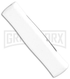 AKC Minion Concord White/Black OTF Automatic Knife - Spear Point Satin Plain -Akc Sales Store AKC 007 Mini Concord OTF Auto White Black Satin BHQ 135712 jr side large