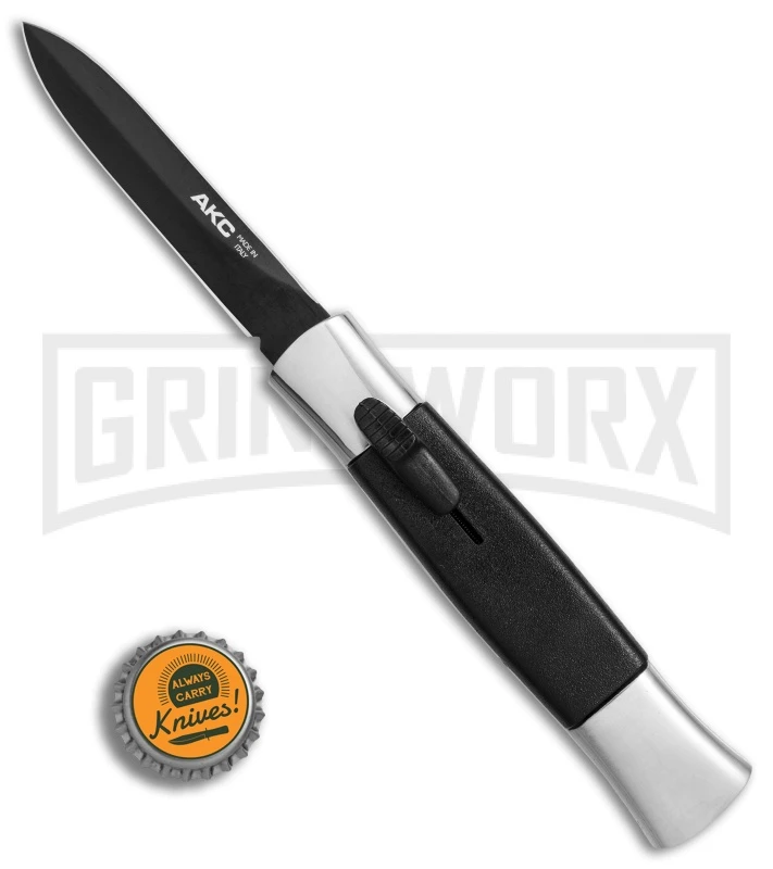 AKC 077 Concord Polish/Black OTF Automatic Knife - Dagger Black 6 AKC 077 Concord Polish/Black OTF Automatic Knife - Dagger Black - Image 4