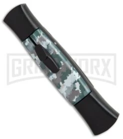 AKC 077 Concord Arctic Camo OTF Automatic Knife - Flat Grind Black Plain -Akc Sales Store AKC 077 concord arctic camo black plain BP 19006 er side large