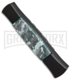 AKC 077 Concord Arctic Camo OTF Automatic Knife - Flat Grind Black Plain -Akc Sales Store AKC 077 concord arctic camo black plain BP 19006 er spine large