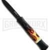 AKC 077 Concord Flames OTF Automatic Knife - Flat Grind Black Plain -Akc Sales Store AKC 077 concord flames black BP 19136 er large