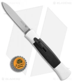 AKC 077 Concord OTF Automatic Knife White/Black (3.25" Satin Flat) -Akc Sales Store AKC 077 concord white black satin flat BHQ 52355 er bottlecap