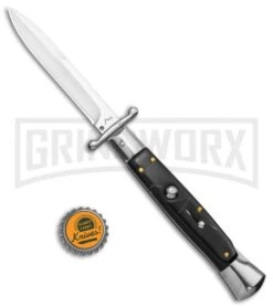 AKC 10" Italian Stiletto Swinguard Sim Horn Automatic Knife - Bayonet -Akc Sales Store AKC 10in Italian Swinguard Sim Horn Auto Bayo BHQ 138553 jr bottlecap large