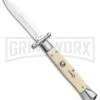 AKC 10" Italian Stiletto Swinguard Sim Ivory Automatic Knife - Bayonet -Akc Sales Store AKC 10in Italian Swinguard Sim Ivory Auto Bayo BHQ 138560 jr large