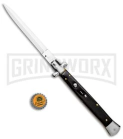 AKC 13" Dark Horn Acrylic Automatic Italian Dagger Stiletto (Satin Plain) 11 AKC 13" Dark Horn Acrylic Automatic Italian Dagger Stiletto (Satin Plain) -Akc Sales Store AKC 13in Dark Horn Handle Auto Stiletto Dagger GX 6334 jr bottlecap large