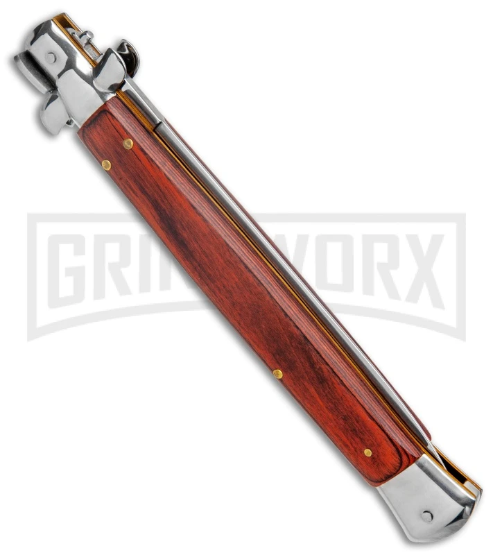 AKC 13" Rosewood Automatic Italian Dagger Stiletto (Satin Plain) 5 AKC 13" Rosewood Automatic Italian Dagger Stiletto (Satin Plain) - Image 3