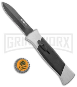 AKC 777 Blackfinger Brushed Aluminum OTF Automatic Knife - Dagger Black Plain -Akc Sales Store AKC 777 Blackfinger Dagger OTF Auto Brushed Black BHQ 138853 jr bottlecap large