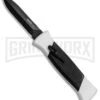 AKC 777 Blackfinger Tactical White/Blk OTF Automatic Knife - Dagger Black Plain