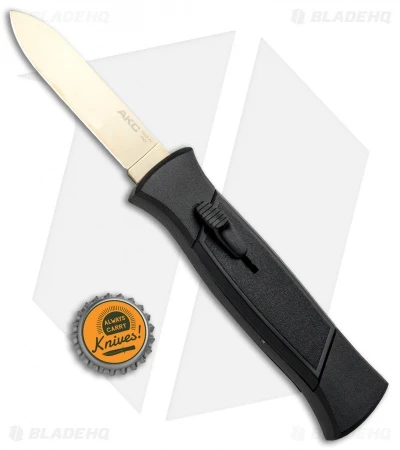 AKC 777 Blackfinger OTF Automatic Knife Black (3.25" Gold Flat) 6 AKC 777 Blackfinger OTF Automatic Knife Black (3.25" Gold Flat) - Image 4