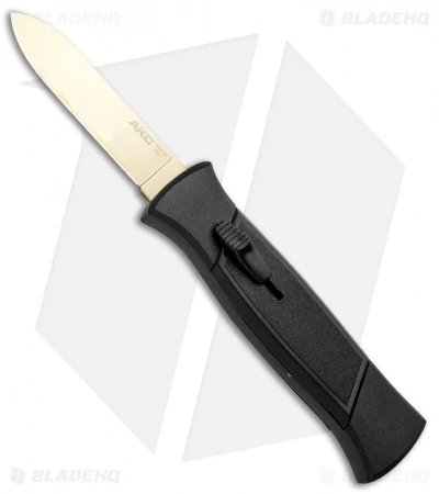 AKC 777 Blackfinger OTF Automatic Knife Black (3.25" Gold Flat) 3 AKC 777 Blackfinger OTF Automatic Knife Black (3.25" Gold Flat)
