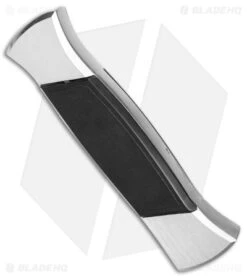 AKC 777 Blackfinger Tanto OTF Automatic Knife Brushed Aluminum (3.375" Black) -Akc Sales Store AKC 777 Blackfinger OTF Auto Brushed Aluminum Black Black Tanto BHQ 153398 jr side