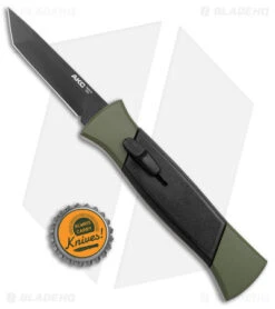 AKC 777 Blackfinger OTF Automatic Knife Green/Black (3.375" Black Tanto ) -Akc Sales Store AKC 777 Blackfinger OTF Auto Green Black Black Tanto BHQ 153513 jr bottlecap