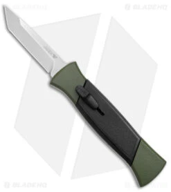 AKC 777 Blackfinger OTF Automatic Knife Green/Black (3.375" Satin Tanto)