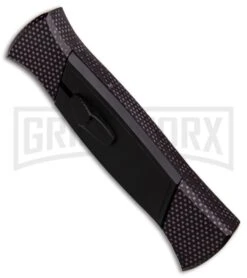 AKC 777 Blackfinger Sim Carbon Fiber OTF Automatic Knife - Black Plain -Akc Sales Store AKC 777 Blackfinger Sim Carbon Fiber Black Flat BHQ 90290 er spine large
