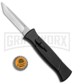 AKC 777 Blackfinger Black OTF Automatic Knife - Stonewash Tanto -Akc Sales Store AKC 777 Blackfinger Tanto OTF Auto Black SW BHQ 87413 jr bottlecap 2 large