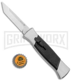 AKC 777 Blackfinger Brushed Aluminum OTF Automatic Knife - SW Tanto -Akc Sales Store AKC 777 Blackfinger Tanto OTF Auto Brushed Aluminum SW BHQ 87412 jr bottlecap 2 large