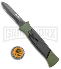 AKC 777 Green Blackfinger Brushed Aluminum OTF Automatic Knife - Black Dagger -Akc Sales Store AKC 777 Green Blackfinger Dagger OTF Auto Brushed Aluminum Black BHQ 87411 jr bottlecap large