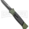 AKC 777 Green Blackfinger Brushed Aluminum OTF Automatic Knife - Black Dagger -Akc Sales Store AKC 777 Green Blackfinger Dagger OTF Auto Brushed Aluminum Black BHQ 87411 jr large