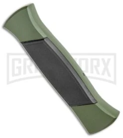 AKC 777 Green Blackfinger Brushed Aluminum OTF Automatic Knife - Black Dagger -Akc Sales Store AKC 777 Green Blackfinger Dagger OTF Auto Brushed Aluminum Black BHQ 87411 jr side large
