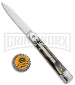 AKC 8" Italian Stiletto Leverlock Automatic Knife - Flat Grind 9 AKC 8" Italian Stiletto Leverlock Automatic Knife - Flat Grind -Akc Sales Store AKC 8in Italian Stiletto LL Auto Flat Grind GX 15871 jr bottlecap large