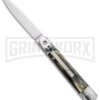 AKC 8" Italian Stiletto Leverlock Automatic Knife - Flat Grind -Akc Sales Store AKC 8in Italian Stiletto LL Auto Flat Grind GX 15871 jr large
