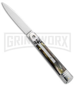 AKC 8" Italian Stiletto Leverlock Automatic Knife - Flat Grind