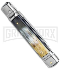 AKC 8" Italian Stiletto Leverlock Automatic Knife - Flat Grind 8 AKC 8" Italian Stiletto Leverlock Automatic Knife - Flat Grind -Akc Sales Store AKC 8in Italian Stiletto LL Auto Flat Grind GX 15871 jr side large