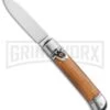 AKC 8" Lever Lock Olive Wood Automatic Knife - Flat Plain -Akc Sales Store AKC 8in LL Italian Auto Olive Wood Polish Flat BHQ 104108 jr large