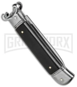AKC 8" Shot Shell Puller Lever Lock Ebony Wood Automatic Knife - Flat Plain -Akc Sales Store AKC 8in Shot Puller LL Ebony Wood BP 19888 jr side large