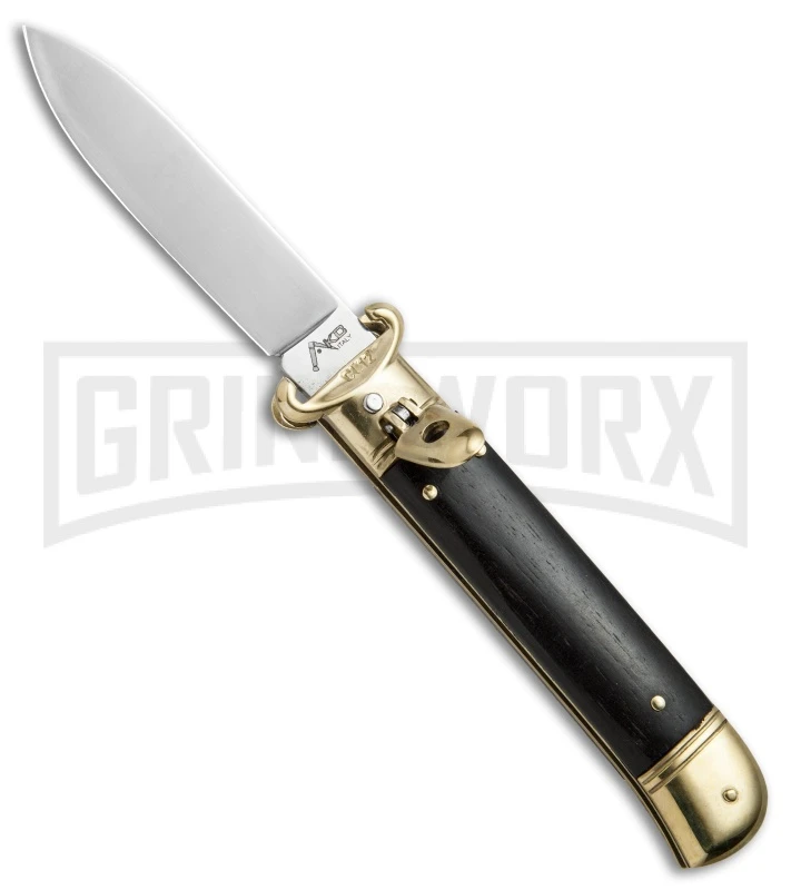 AKC 8" Shot Shell Puller Lever Lock Ebony W/ Brass Automatic Knife - Flat Plain 3 AKC 8" Shot Shell Puller Lever Lock Ebony W/ Brass Automatic Knife - Flat Plain