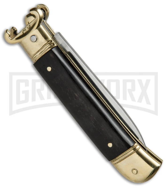 AKC 8" Shot Shell Puller Lever Lock Ebony W/ Brass Automatic Knife - Flat Plain 5 AKC 8" Shot Shell Puller Lever Lock Ebony W/ Brass Automatic Knife - Flat Plain - Image 3