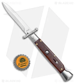 AKC 9" Bayonet Automatic Swinguard Italian Stiletto Snakewood (4" Satin) -Akc Sales Store AKC 9in Auto Italian Stieltto Snakewood Satin Bayo BHQ 158041 jr bottlecap