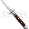 AKC 9" Snakewood Automatic Swinguard Knife Italian Stiletto - Satin Plain 1 AKC 9" Snakewood Automatic Swinguard Knife Italian Stiletto - Satin Plain -Akc Sales Store AKC 9in Bayonet AK Swinguard Italian Stiletto Snakewood 4in Satin BHQ 158041 td large