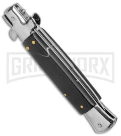 AKC 9" Stiletto Dark Horn Automatic Knife - Bayonet -Akc Sales Store AKC 9in Stiletto Sim Dark Horn Auto Bayo GX 37956 jr side large