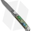 AKC Classic 8" Lever Lock Automatic Italian Knife Abalone (3.2" Damascus) -Akc Sales Store AKC Classic 8in LL Abalone Damascus Flat BP 30459 jr