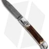 AKC Classic 8" Lever Lock Automatic Italian Knife Stag (3.2" Damascus) -Akc Sales Store AKC Classic 8in LL Stag Horn Damascus Flat BP 30458 jr
