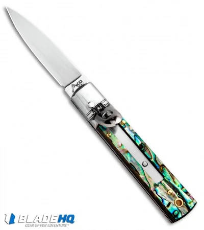 AKC Classic 6" Lever Lock Automatic Italian Knife Abalone (2.25" Satin) 2 AKC Classic 6" Lever Lock Automatic Italian Knife Abalone (2.25" Satin)