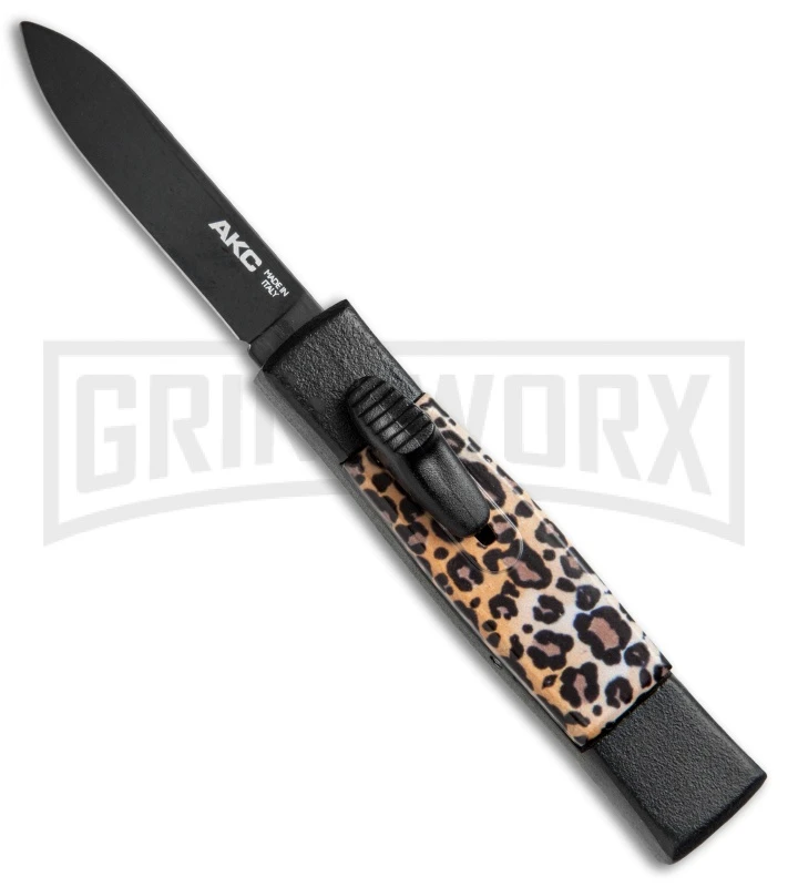 AKC Minion Concord Leopard OTF Automatic Knife - Flat Black Plain 3 AKC Minion Concord Leopard OTF Automatic Knife - Flat Black Plain