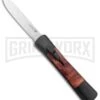 AKC Concord Briar Wood OTF Automatic Knife - Plain Satin Flat -Akc Sales Store AKC Concord OTF Auto Briar Wood Satin GX 37553 jr large
