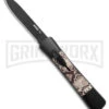 AKC Concord Snake OTF Automatic Knife - Flat Grind Black Drop Point Plain -Akc Sales Store AKC Concord OTF Automatic Knife Snake 3.25in Black Flat BHQ 184001 hd large