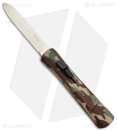 AKC Concord OTF Automatic Knife Camo Rubber (3.25" Gold) 3 AKC Concord OTF Automatic Knife Camo Rubber (3.25" Gold)